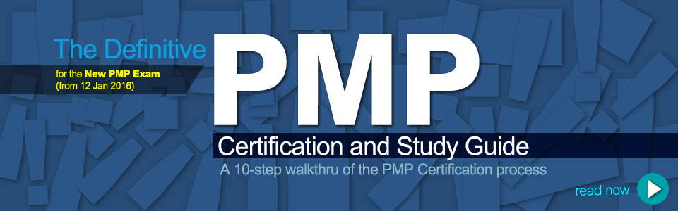 Title graphics for the article: The Definitive PMP Certification and Study Guide, click to read it